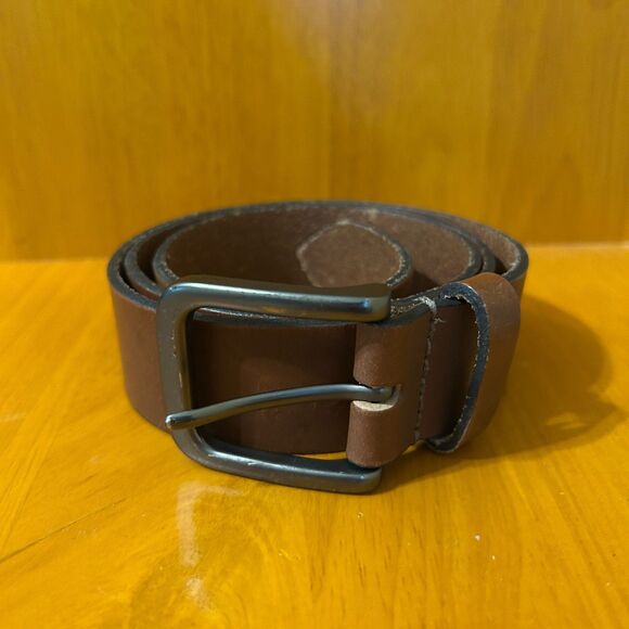 Timberland Genuine Leather Belt Mens 36 Brown Casual Made in USA - Picture 1 of 6